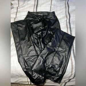 Black Faux Leather Pants